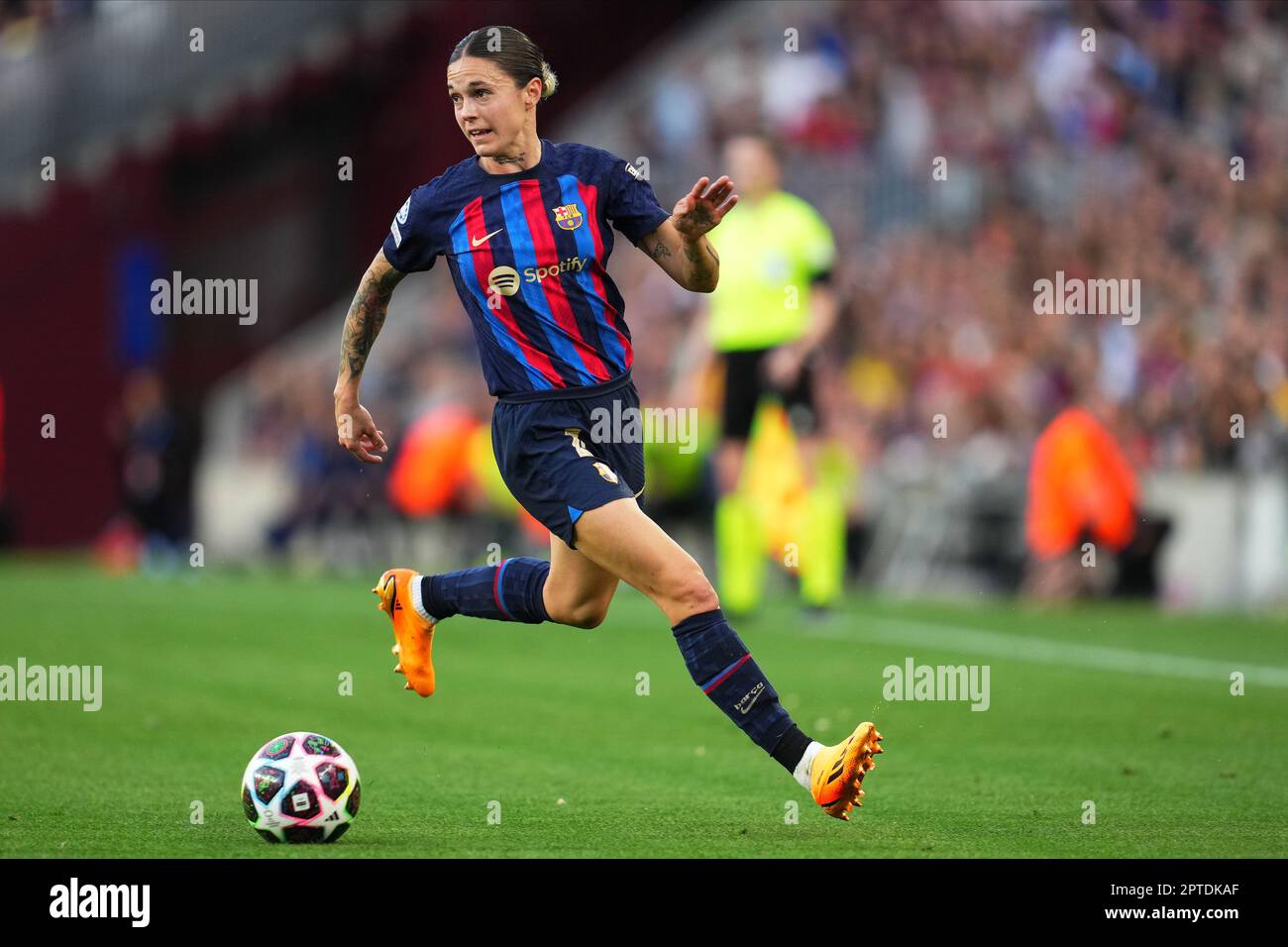 Barcelona, Spain. April 27, 2023 Mapi Leon of FC Barcelona during the ...