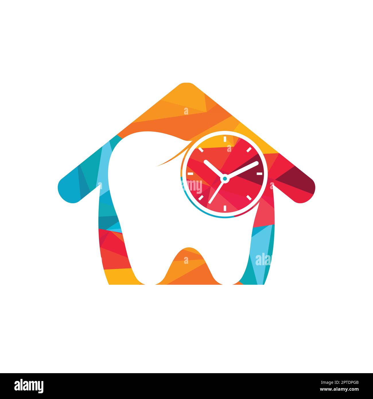 Dental time vector logo design template. Human tooth and clock icon ...