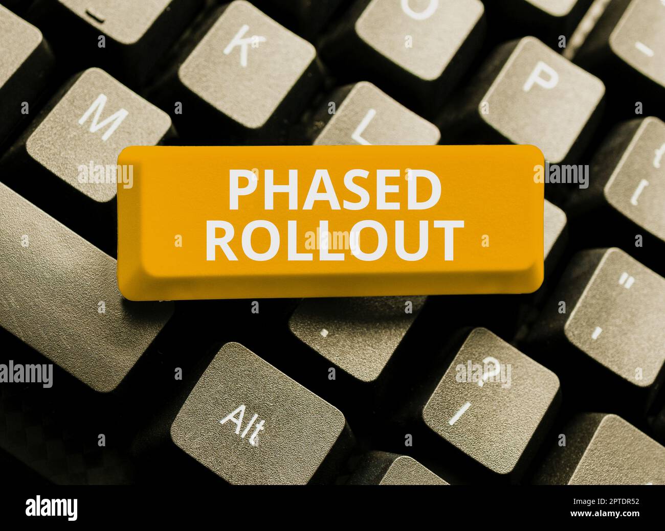 Hand writing sign Phased Rollout, Concept meaning the practice of