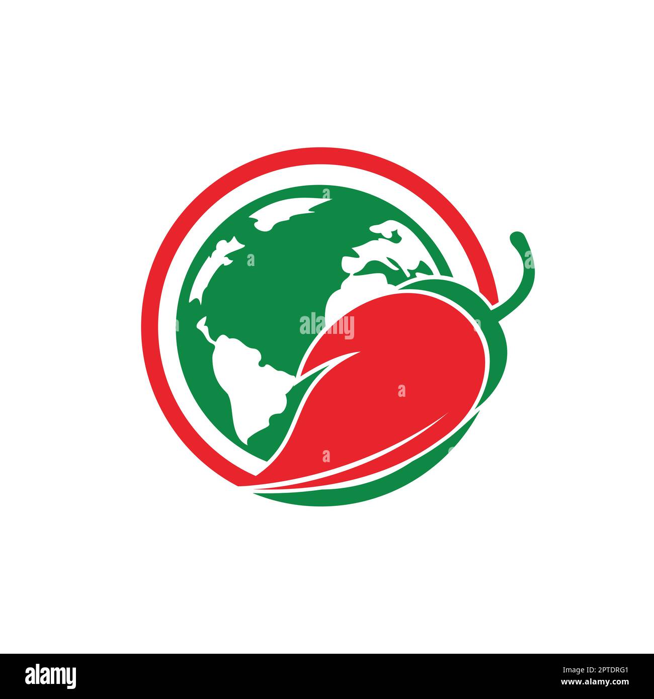 Spice world vector logo design. Chili and globe icon vector logo design