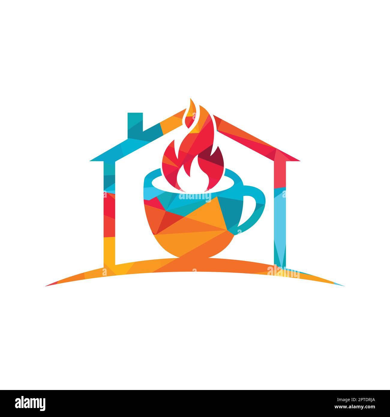 Hot coffee vector logo design template. Stock Vector