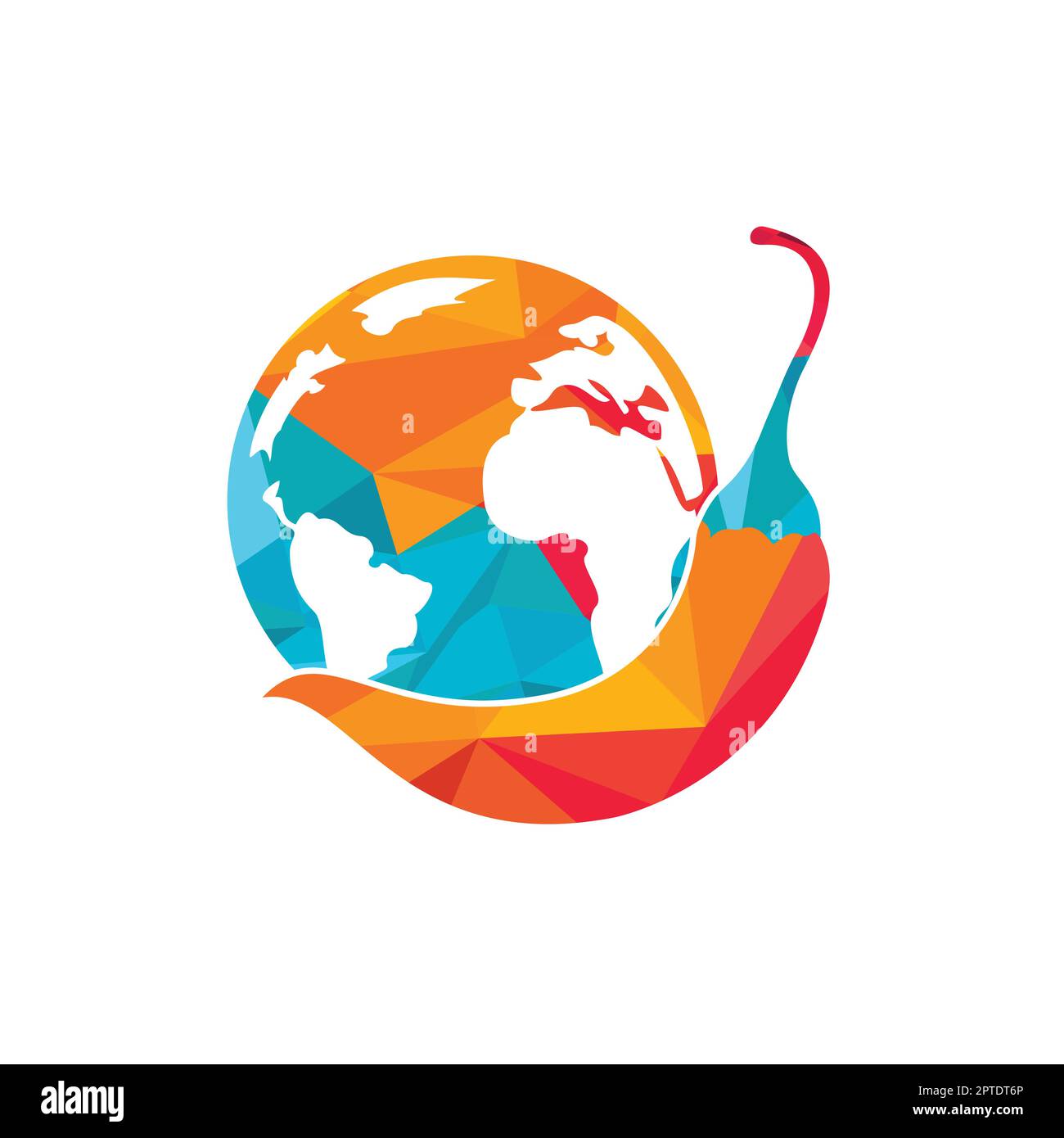 Spice world vector logo design. Chili and globe icon vector logo design