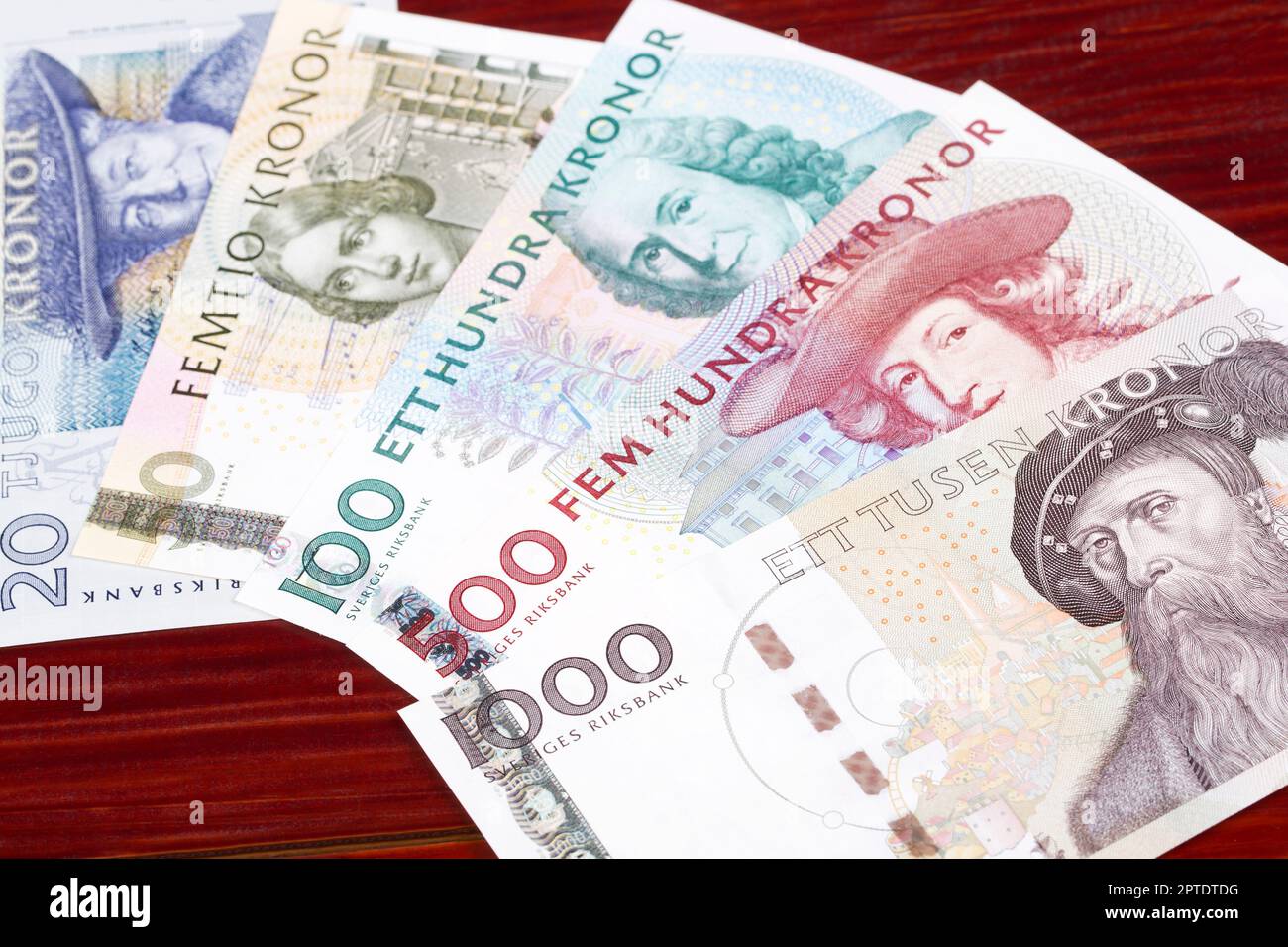Krona Notes Old Swedish money - krona a business background Stock Photo - Alamy