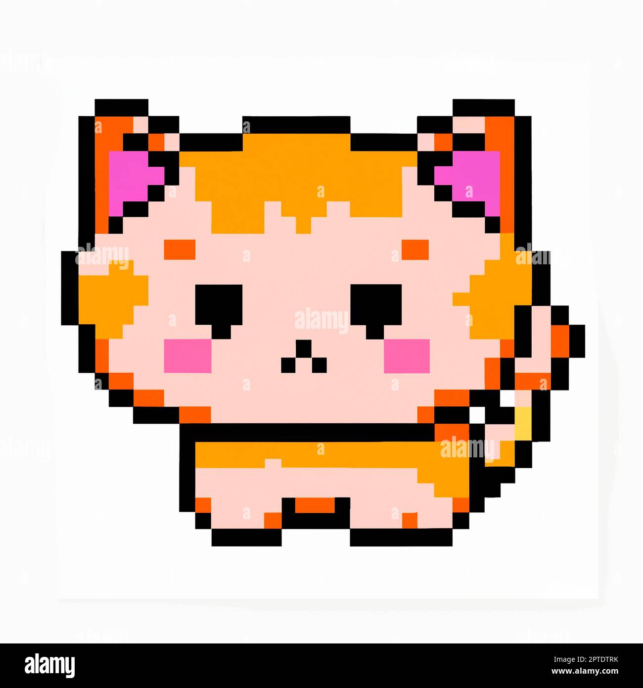 Classic 8 bit pixel art illustration of cute kitten. Retro 8 bit pixel art  style simple illustration of cute kitten used in old arcade games played on  Stock Photo - Alamy