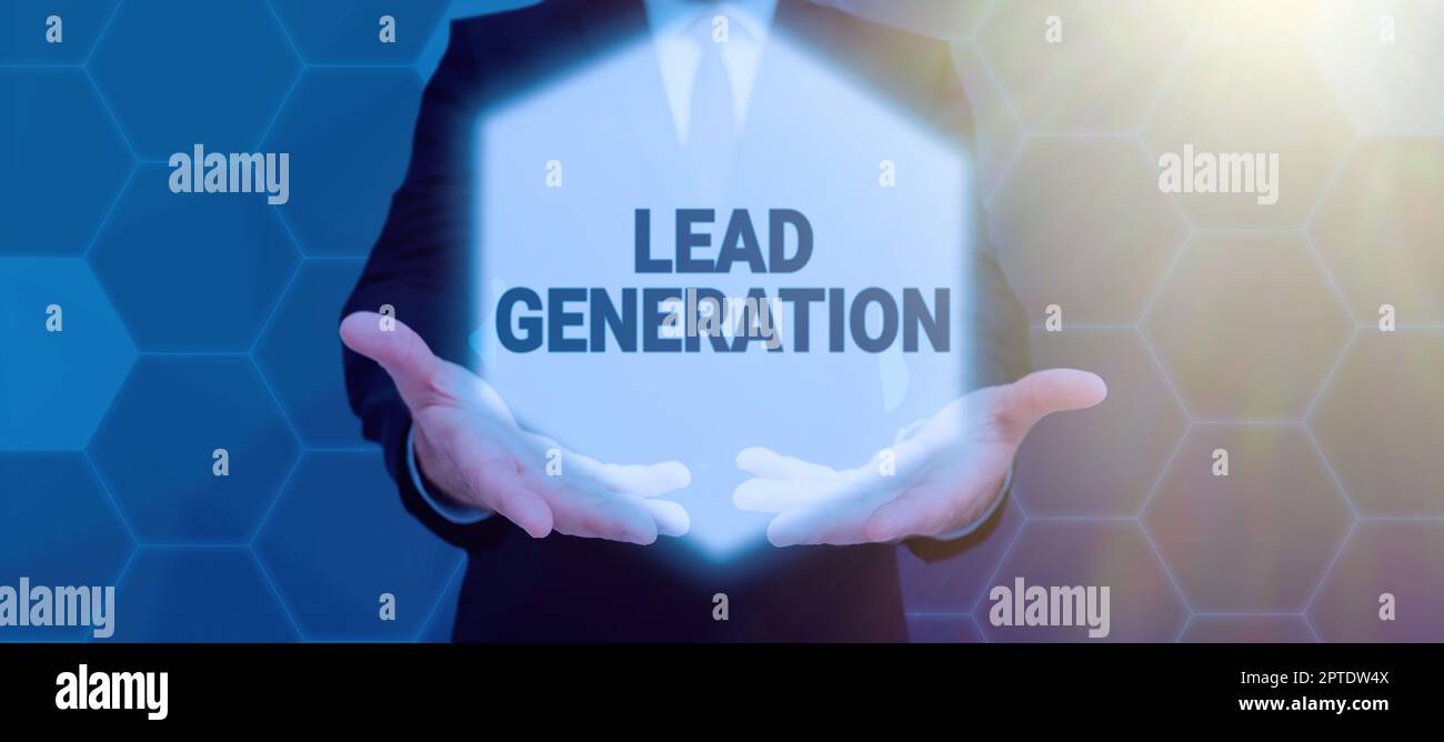 Conceptual display lead generation business showcase cultivating the