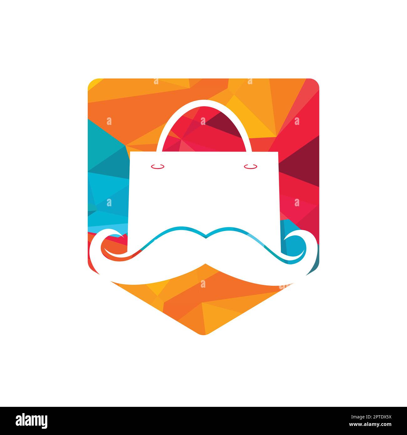 Mister shopping vector logo design. Shopping bag with mustache icon ...