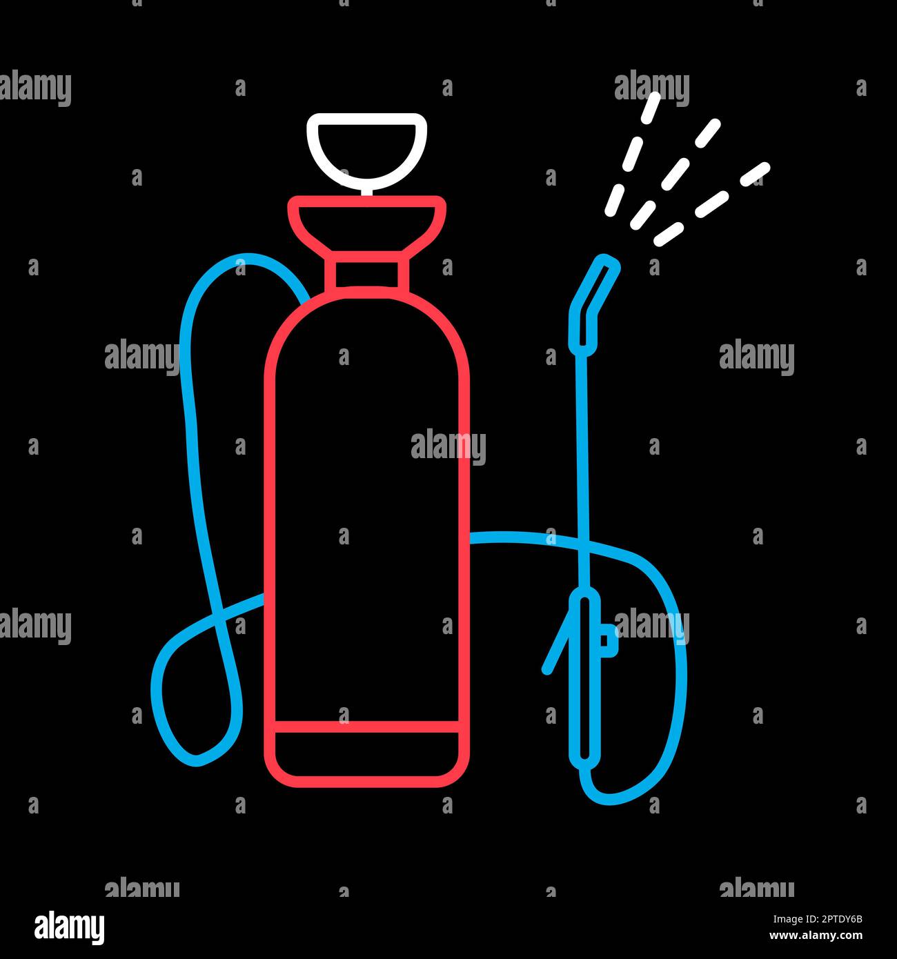 Garden sprayer isolated vector on black background icon. Graph symbol ...