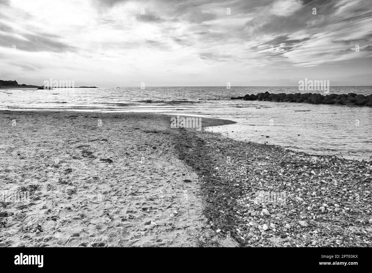 Sunset from baltic sea Black and White Stock Photos & Images - Alamy