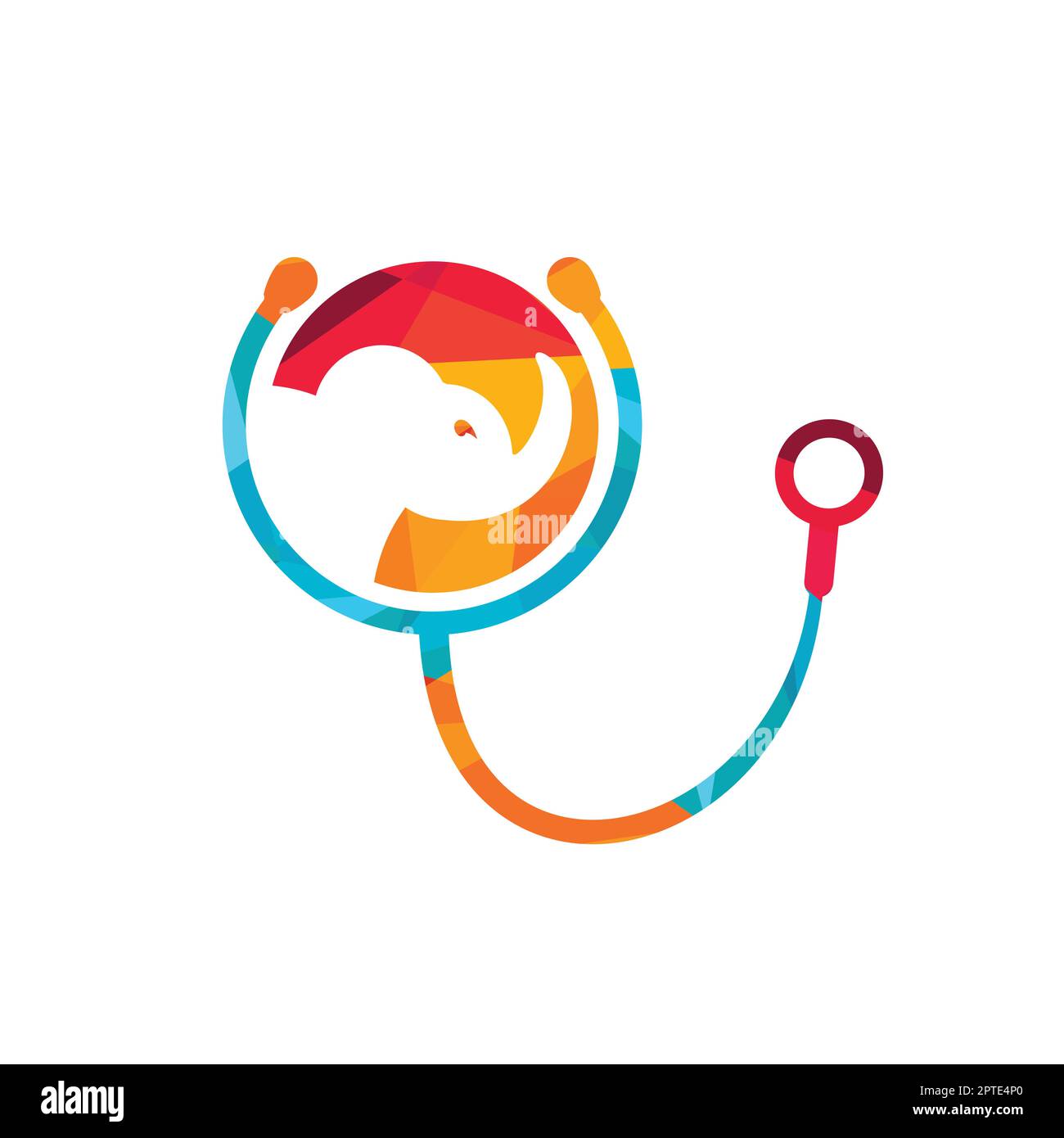 Elephant health and clinic vector logo design template. Stock Vector