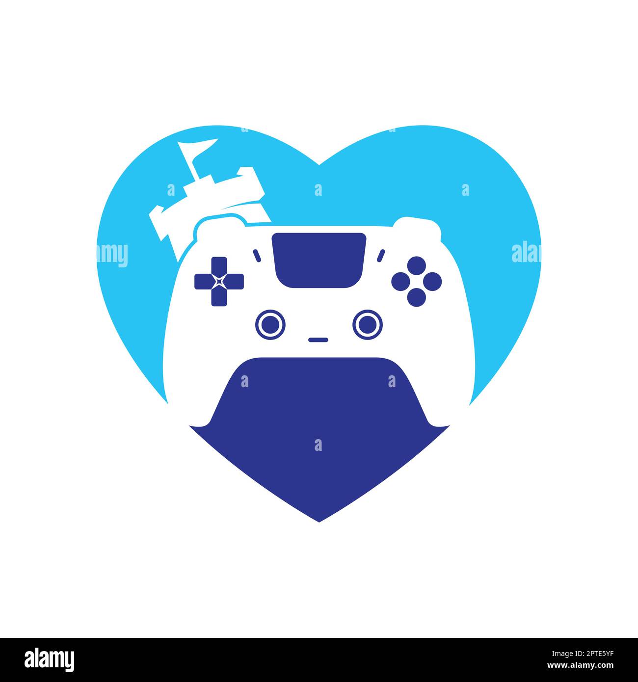 Game king vector logo design. Game console and fort icon vector design. Stock Vector