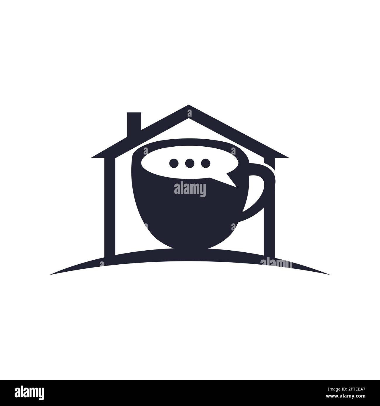 Coffee talk vector logo design. Coffee cup with bubble chat icon vector