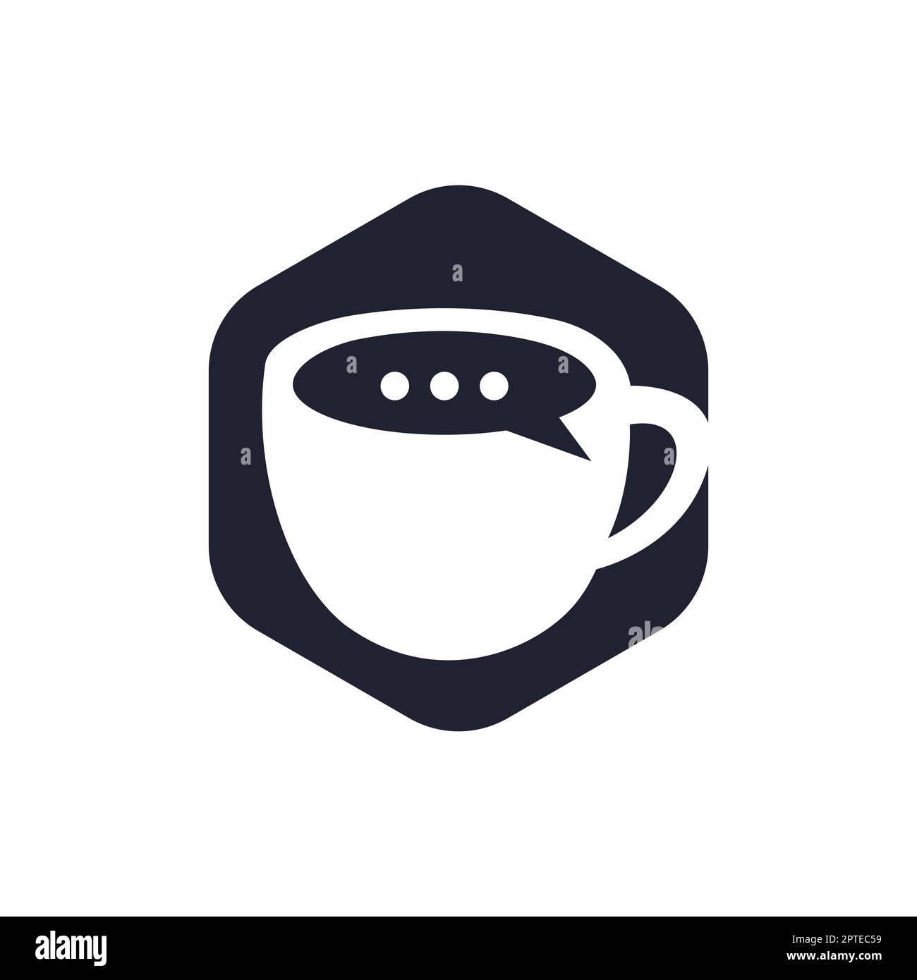 Coffee talk vector logo design. Coffee cup with bubble chat icon vector