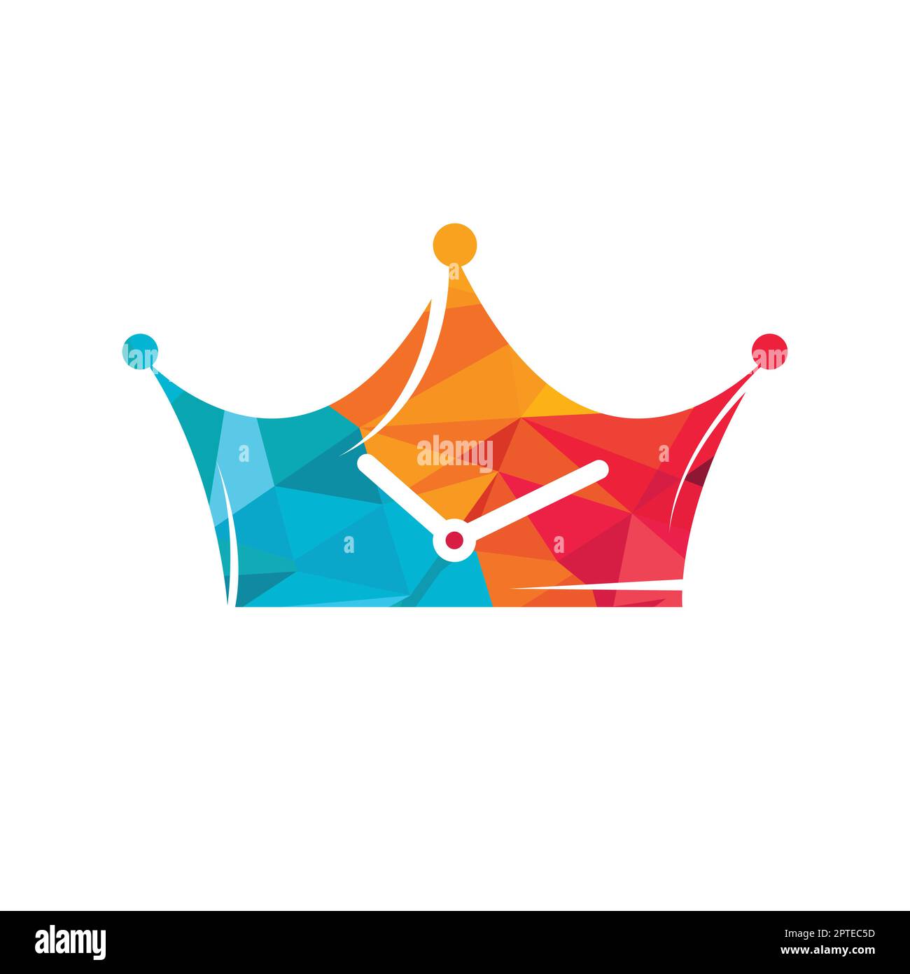 King time vector logo design template. Crown with clock icon vector logo design. Stock Vector