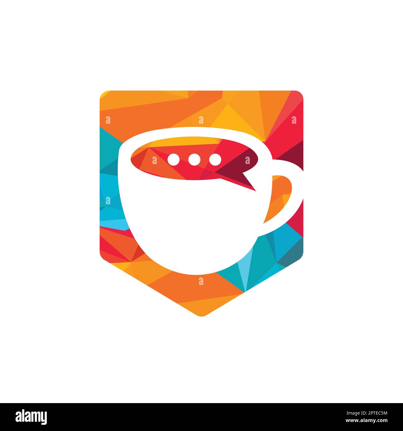 Coffee talk vector logo design. Coffee cup with bubble chat icon vector