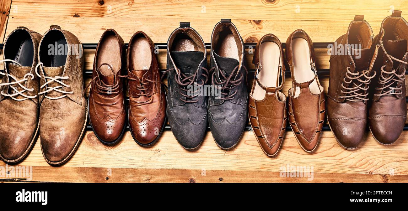 Shoes lined up hi-res stock photography and images - Alamy