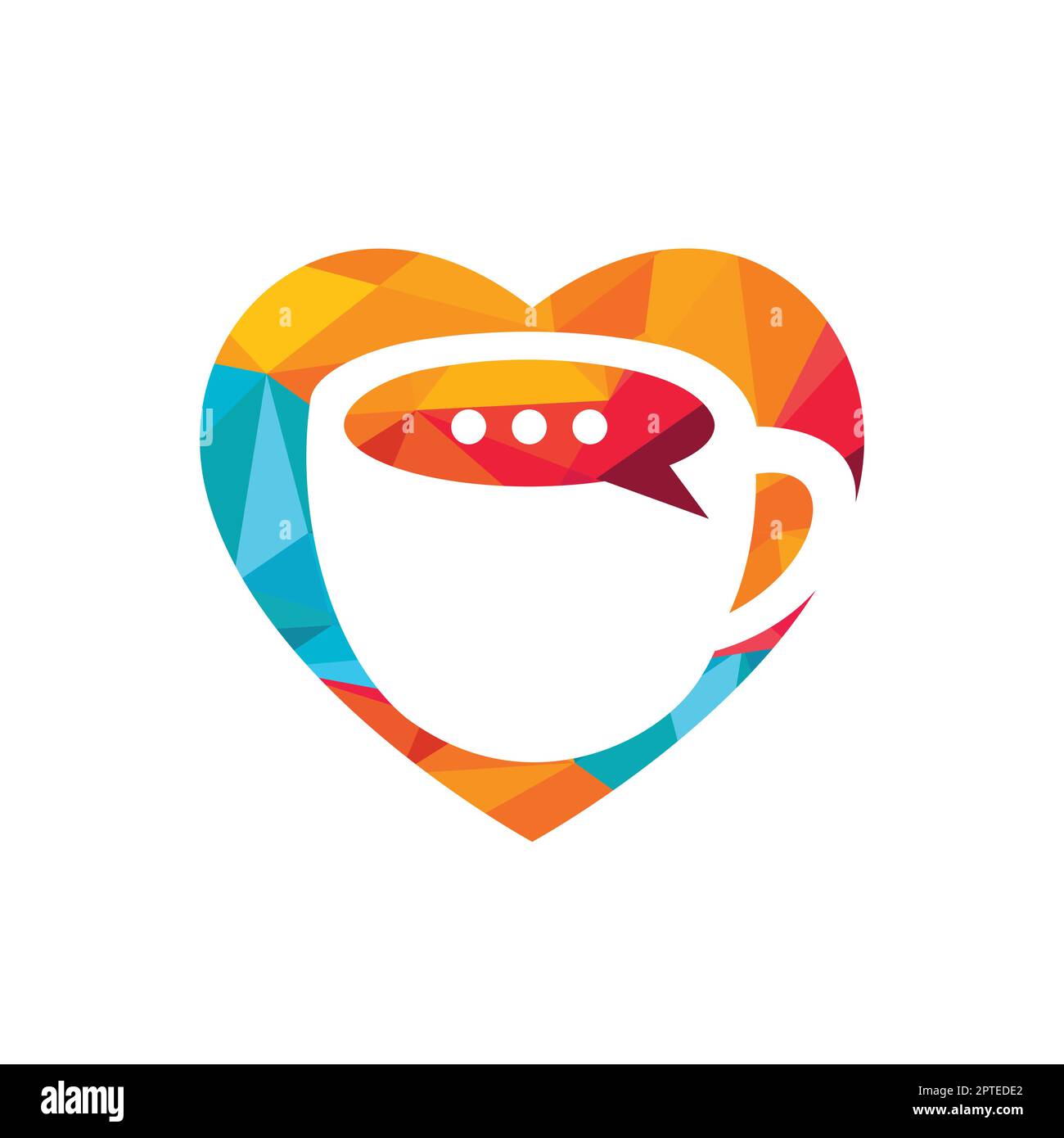 Coffee talk vector logo design. Coffee cup with bubble chat icon vector