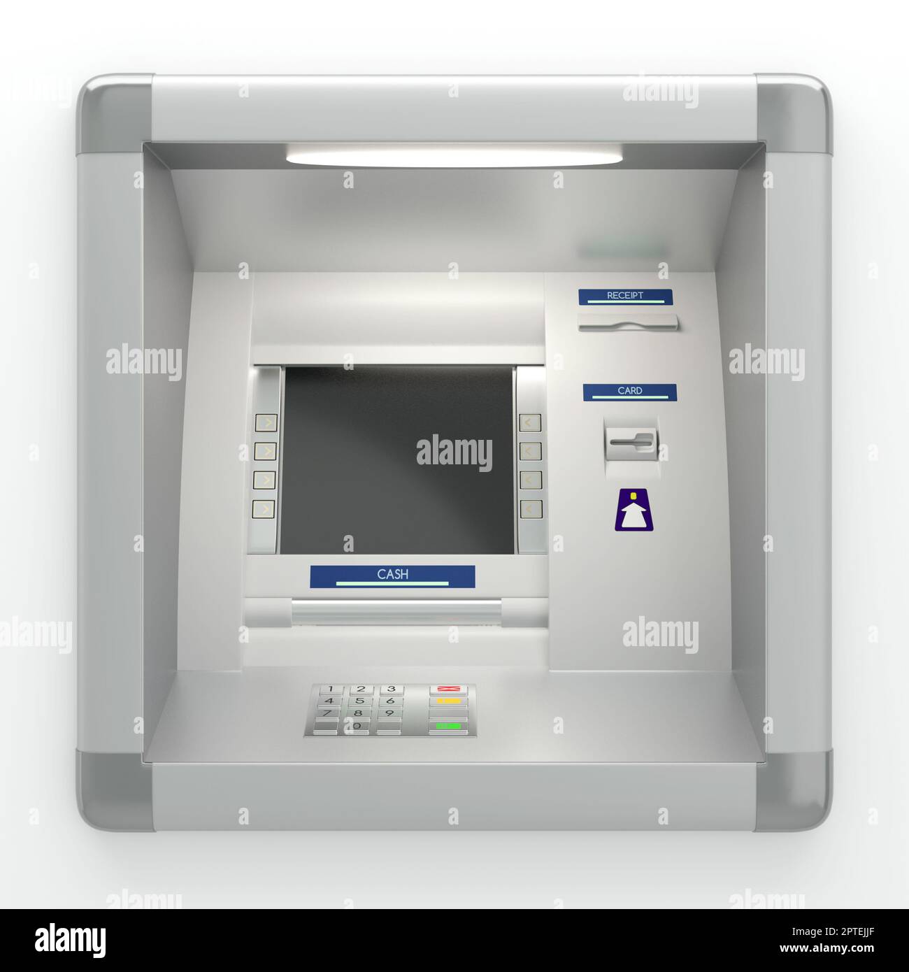 Atm machine with a card reader. Pin code safety, automatic banking