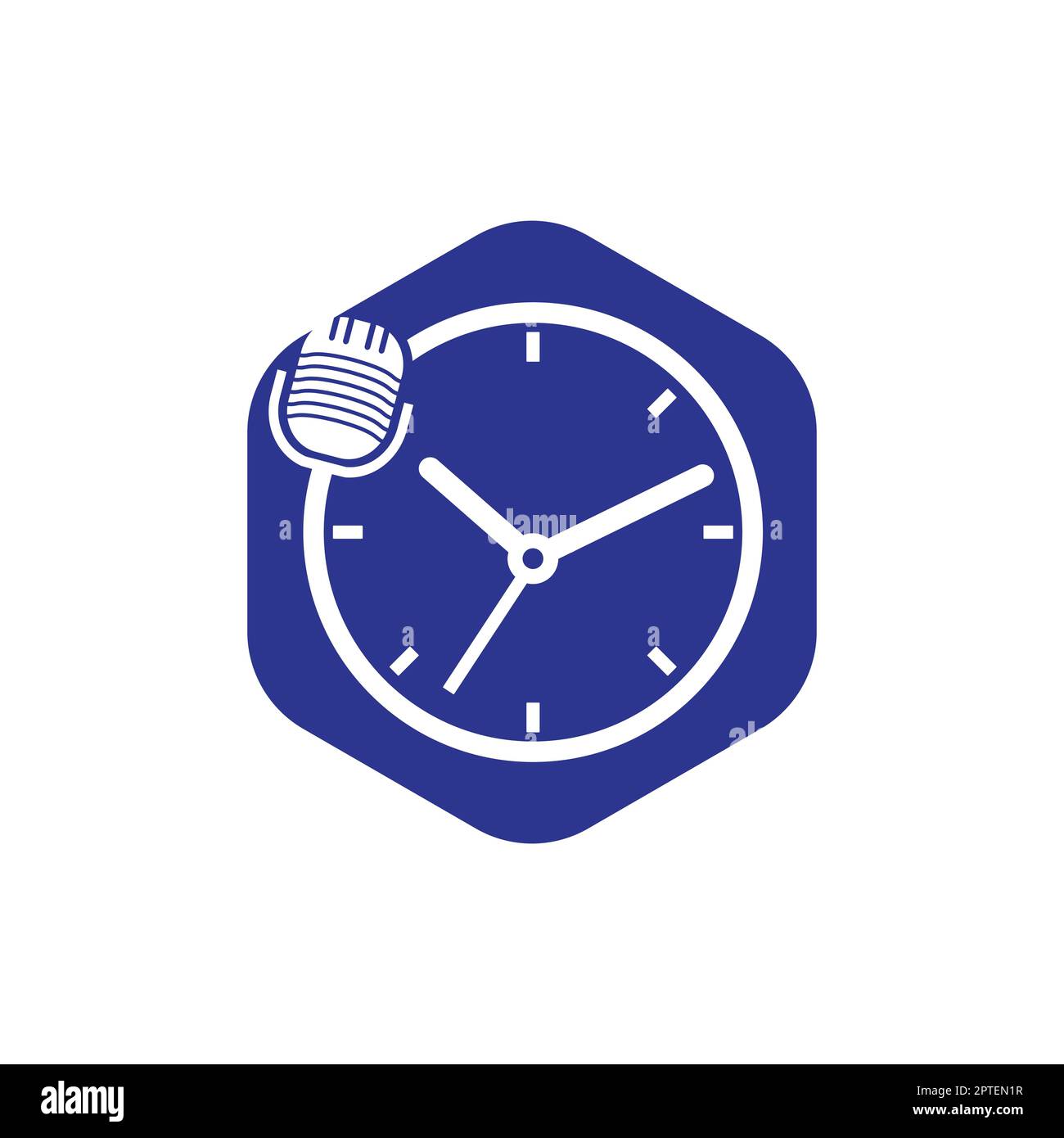 Podcast time vector logo design template. Stock Vector