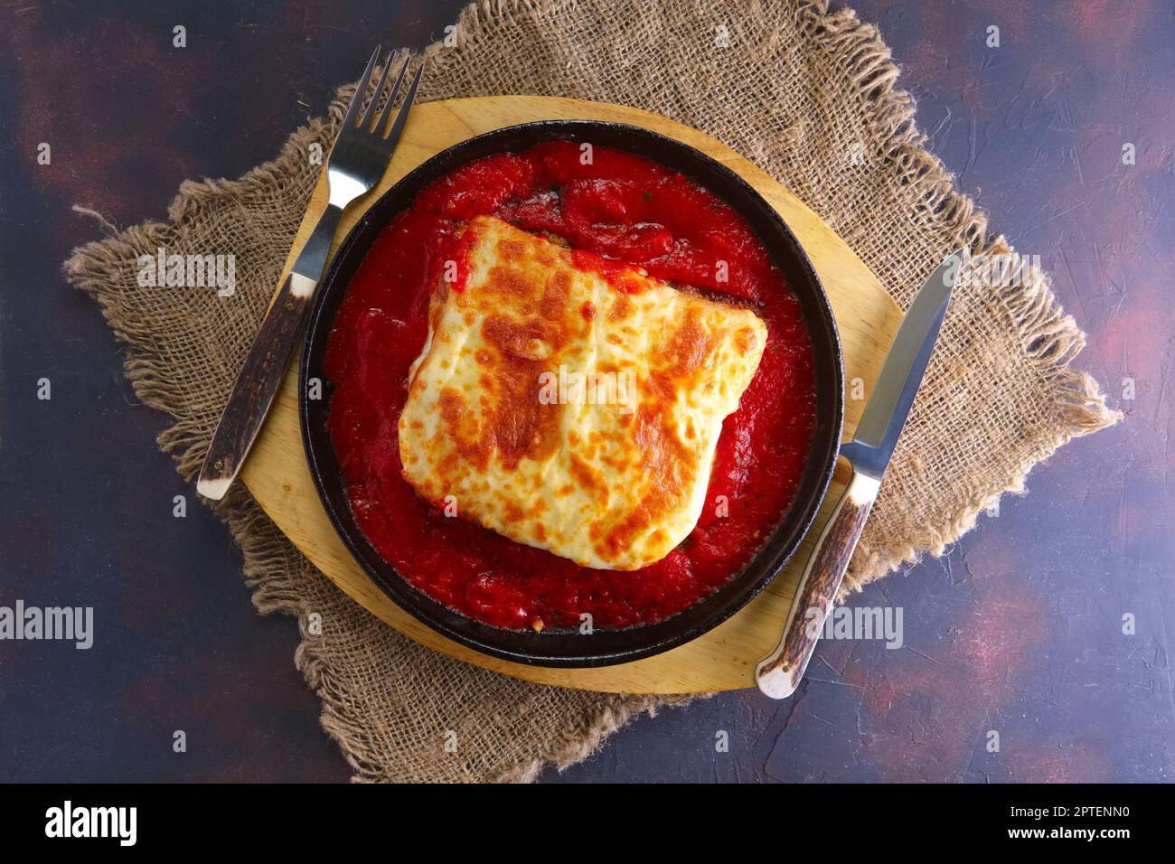 Francesinha Portuguese sandwich with wetcured ham, sausage, roast