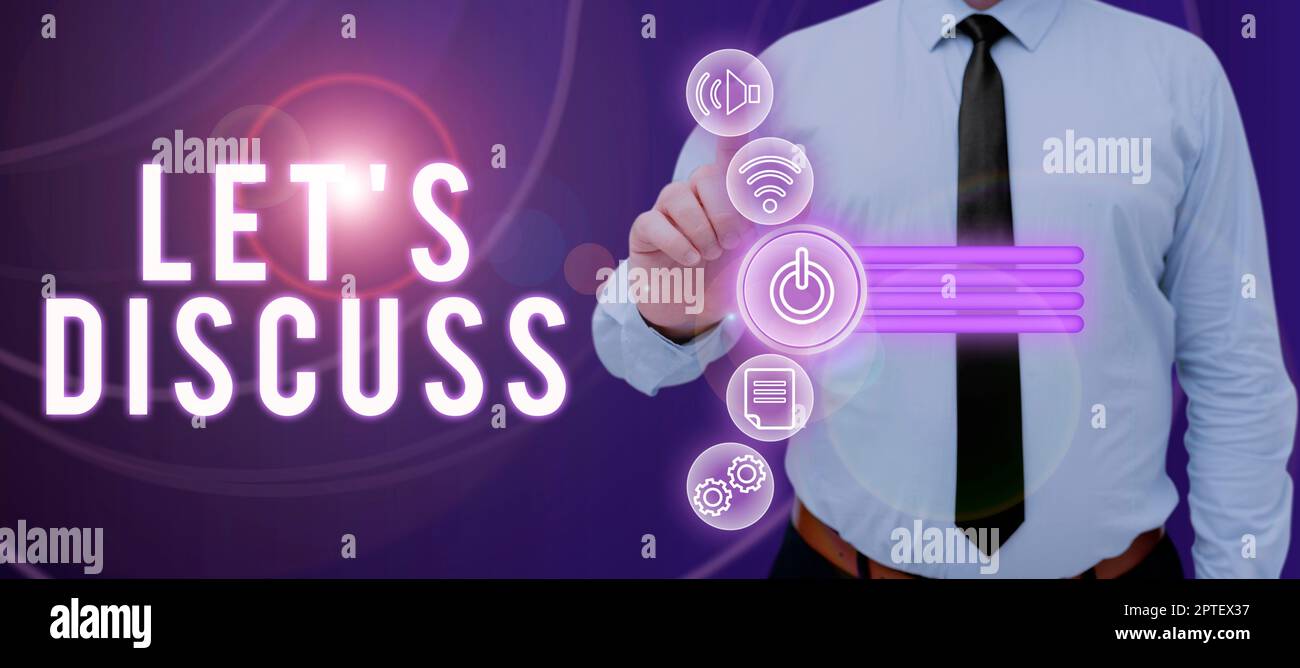 Text caption presenting Let S Discuss, Concept meaning Permit to Talk