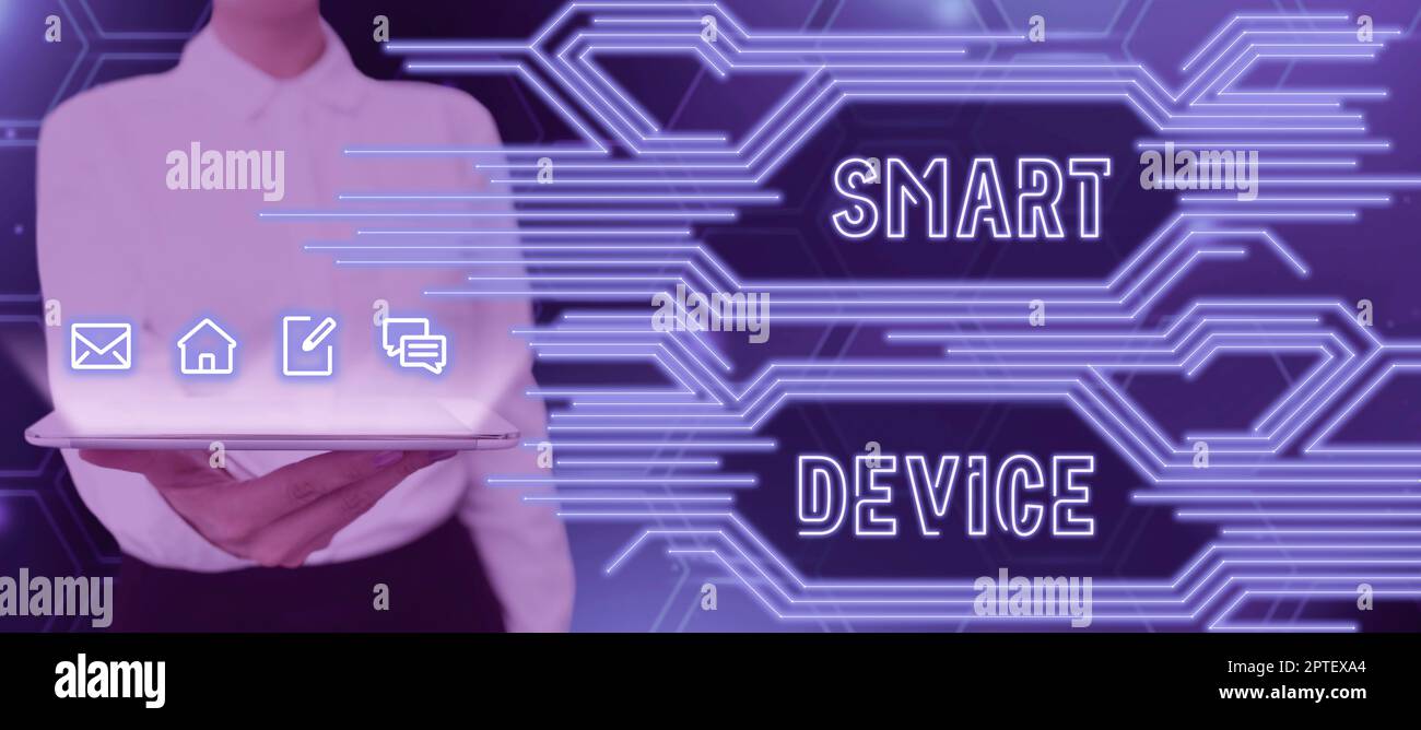 Hand writing sign Smart Device, Business showcase Electronic gadget ...