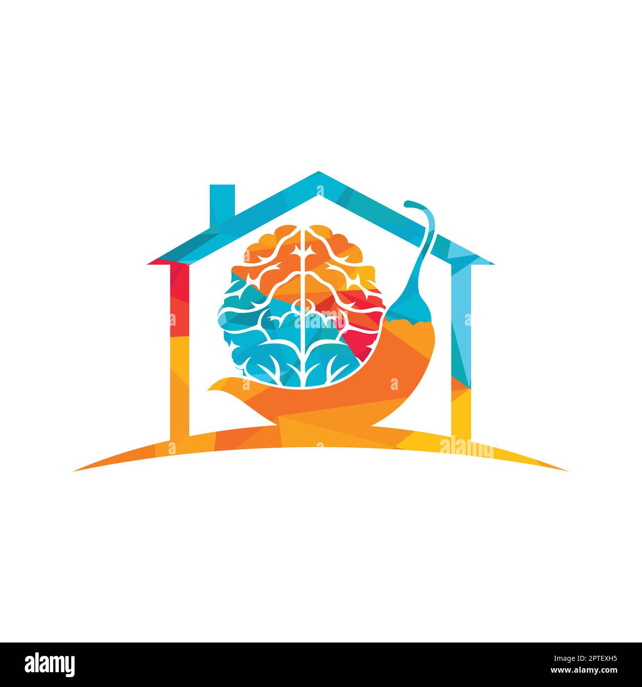 Chili brain vector logo design template. Spicy intelligence logo design concept. Stock Vector