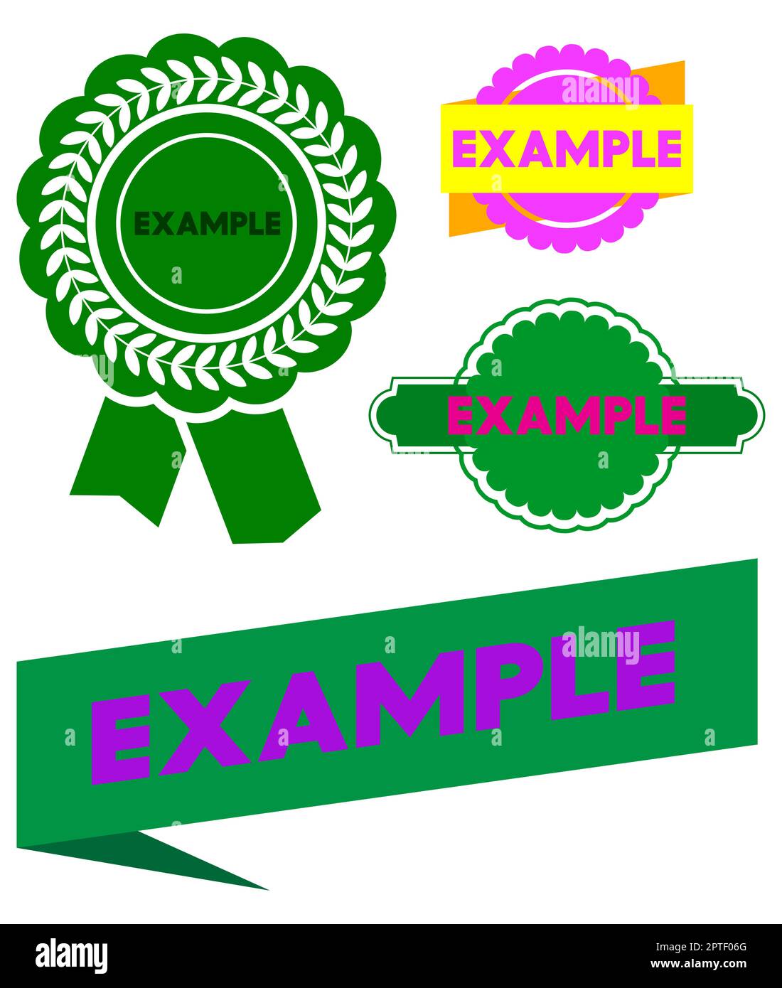 Set of ribbon with Example text. Banner template Stock Vector Image