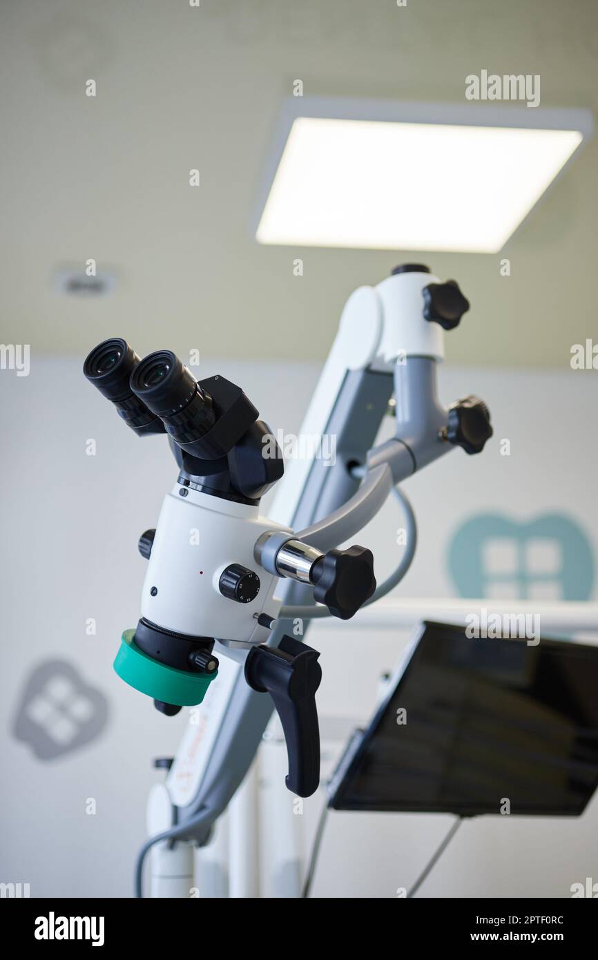 Medical equipment for dentistry. Modern microscope for operations in