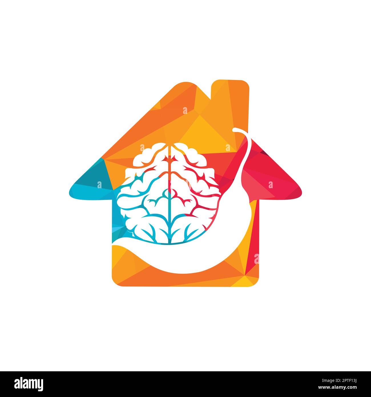 Chili brain vector logo design template. Spicy intelligence logo design concept. Stock Vector