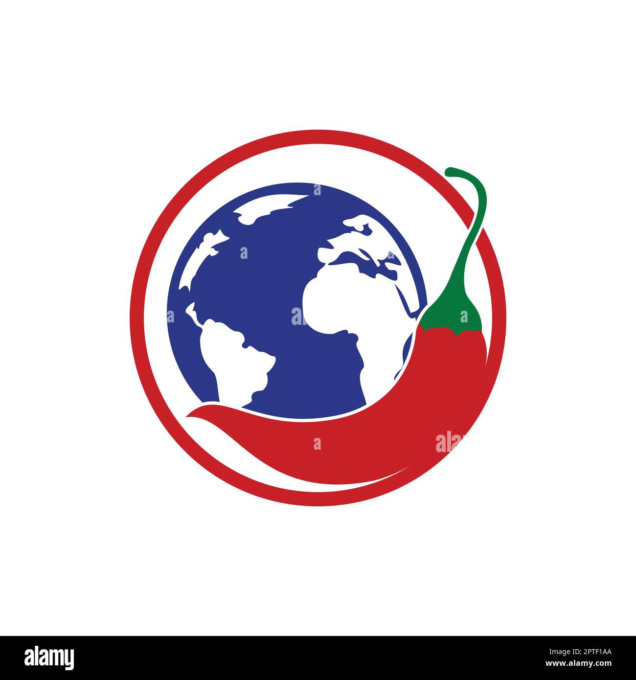 Spice world vector logo design. Chili and globe icon vector logo design