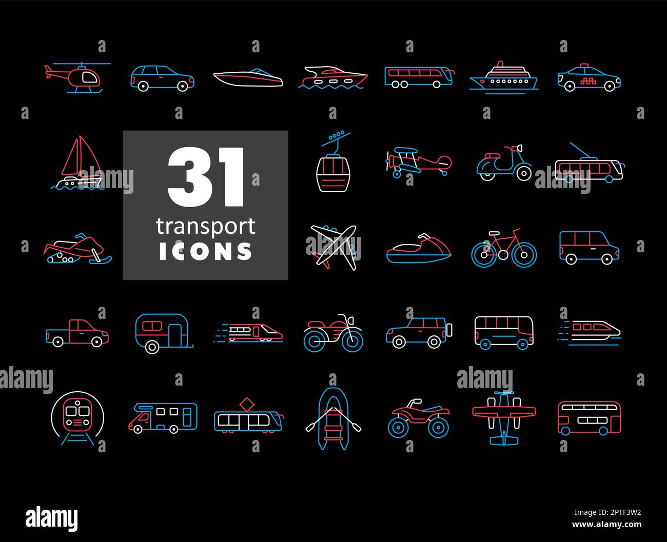 Transportation vector flat icon set isolated Stock Vector Image & Art ...
