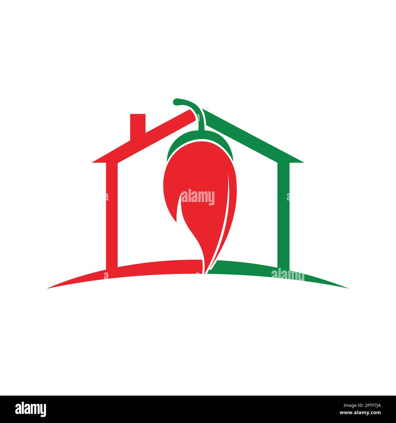 Chili house vector logo design. Hot food logo concept vector. Hot chili