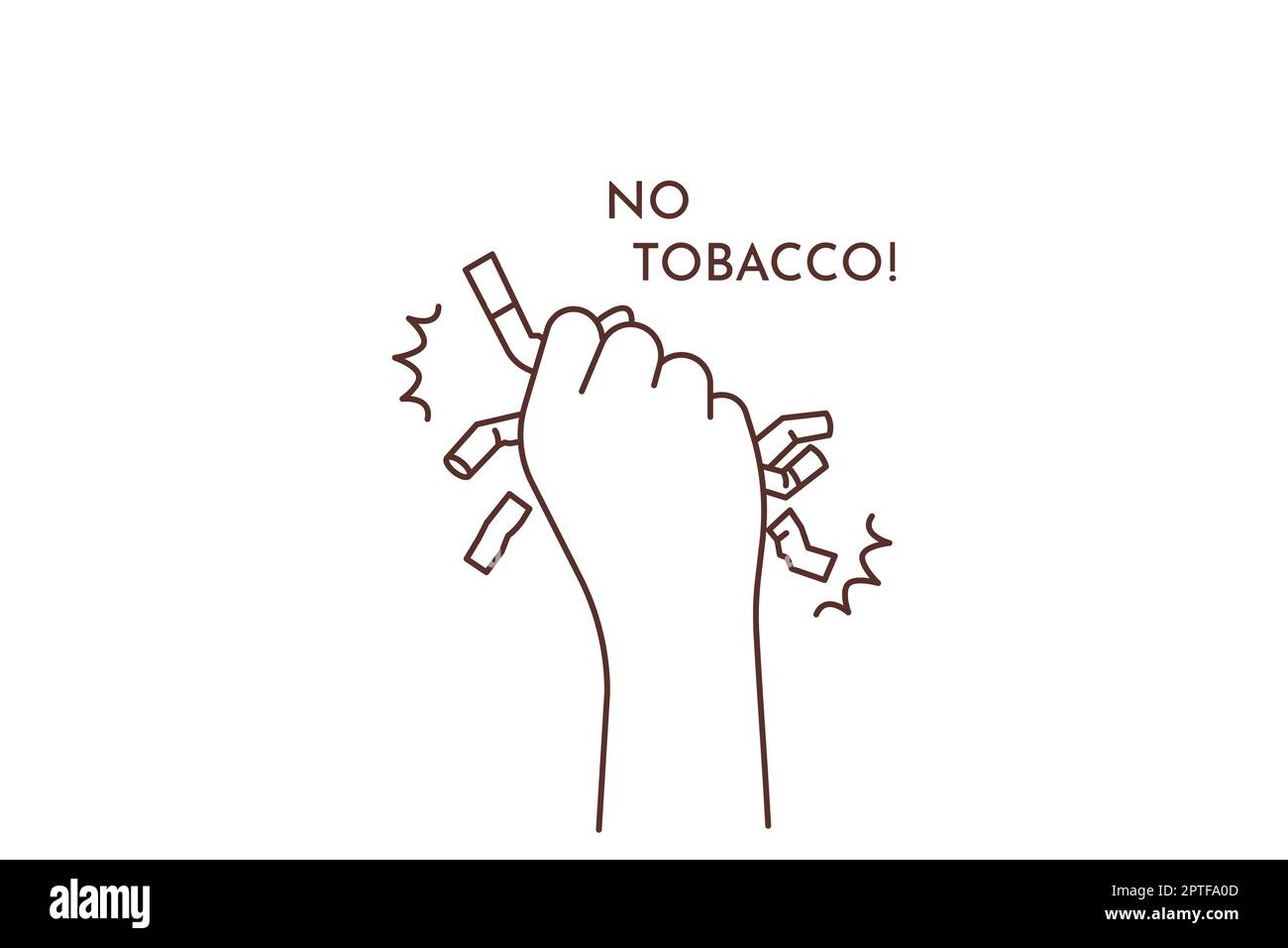 Closeup of person hand with cigarettes saying no to tobacco. Smoker
