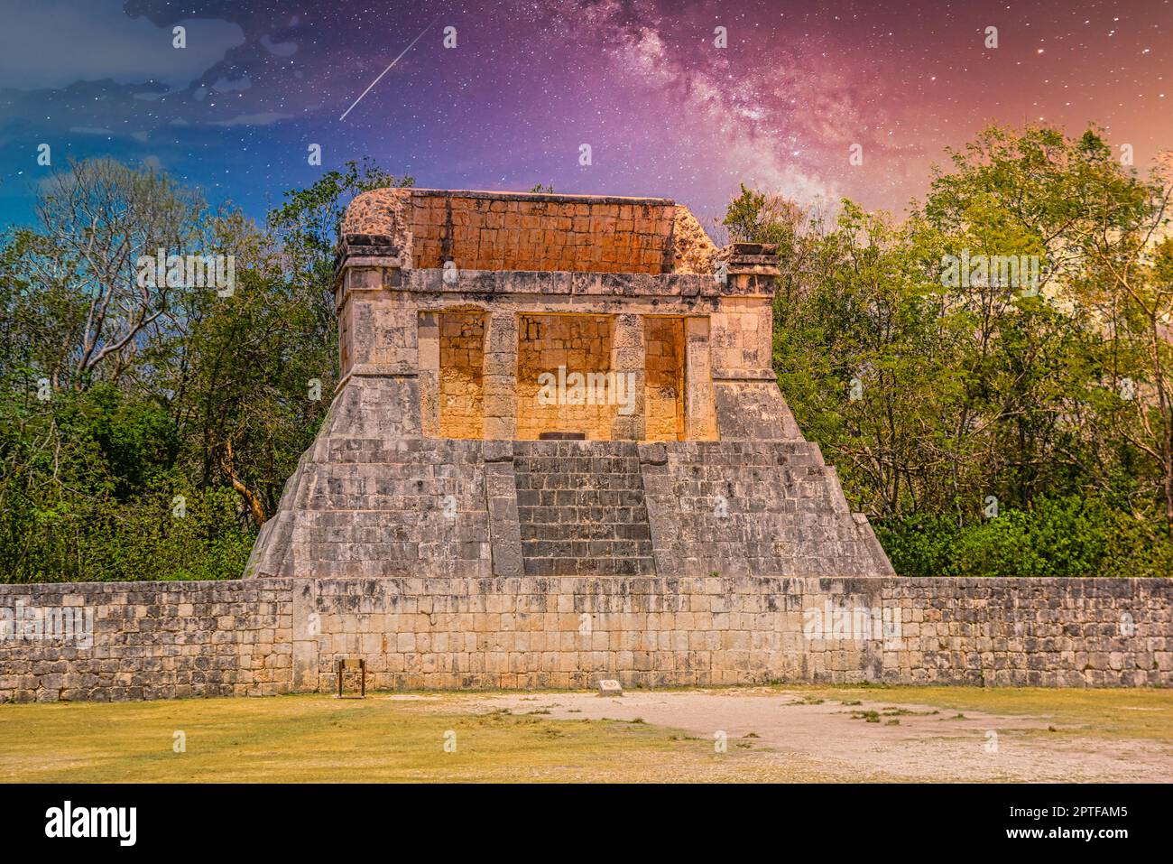 Temple of the Bearded Man at the end of Great Ball Court for playing ...