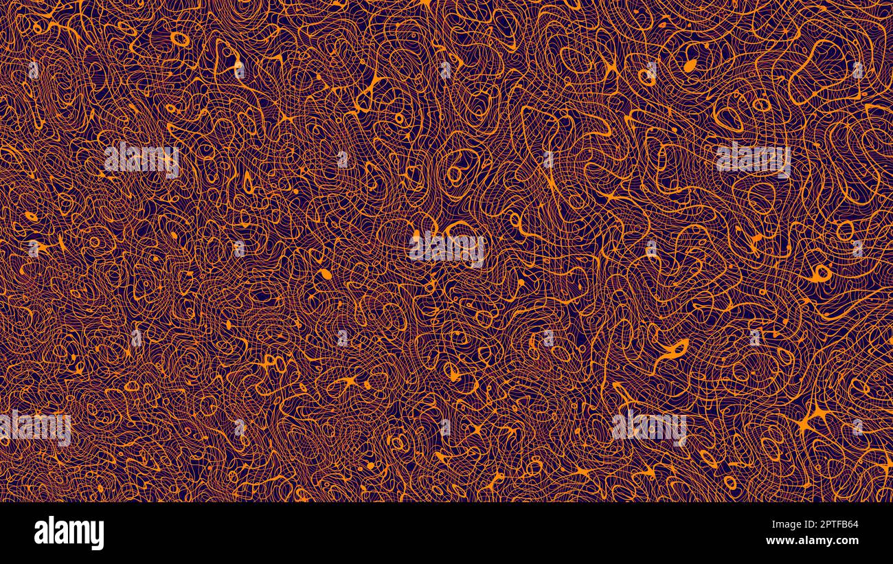 doodle lines waves abstract background orange chaos lineart graphic ...