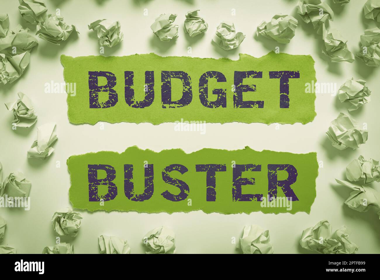 Hand writing sign Budget Buster, Business idea Carefree Spending Bargains Unnecessary Purchases Overspending Stock Photo