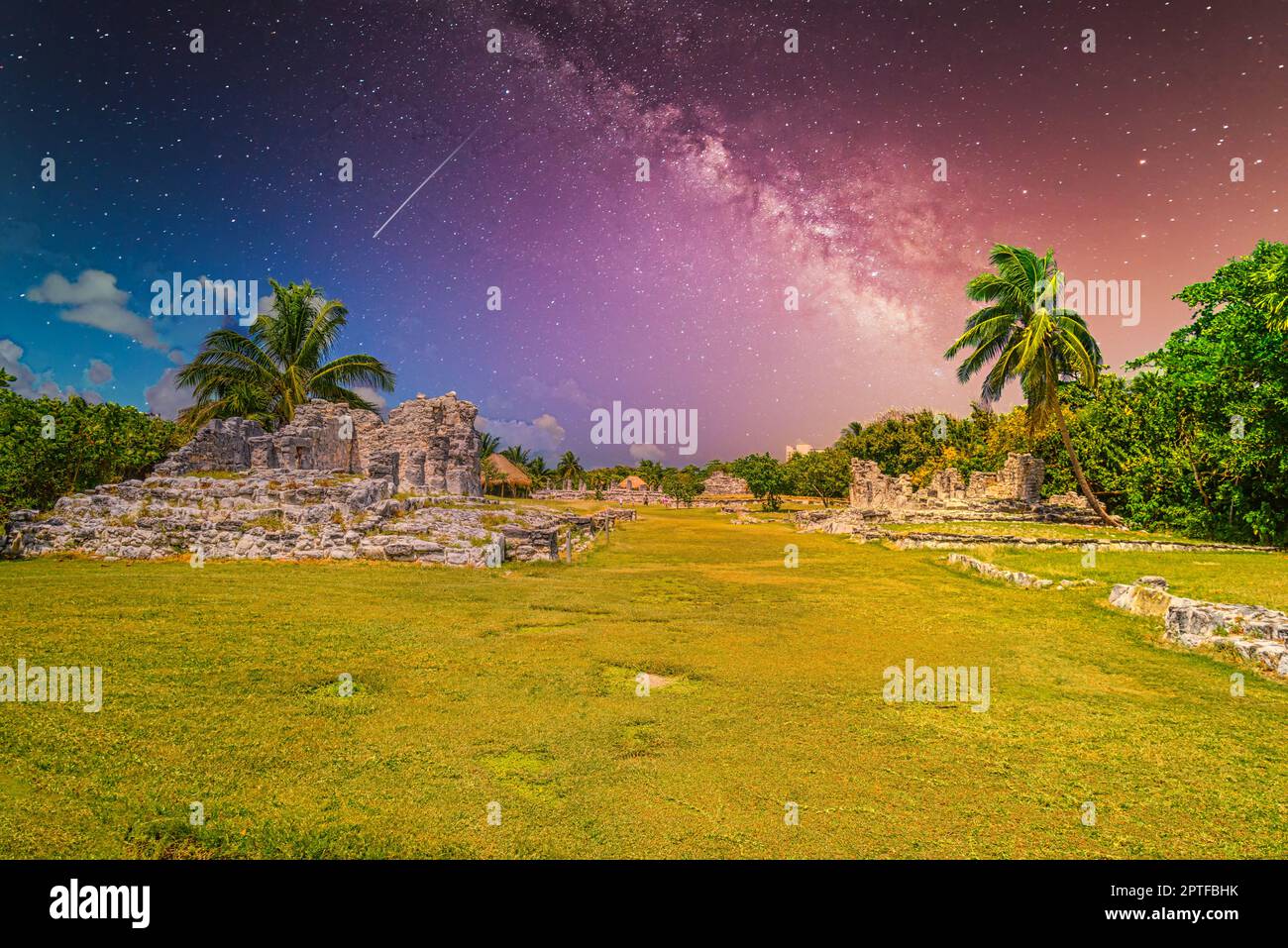 Ancient ruins of Maya in El Rey Archaeological Zone near Cancun ...