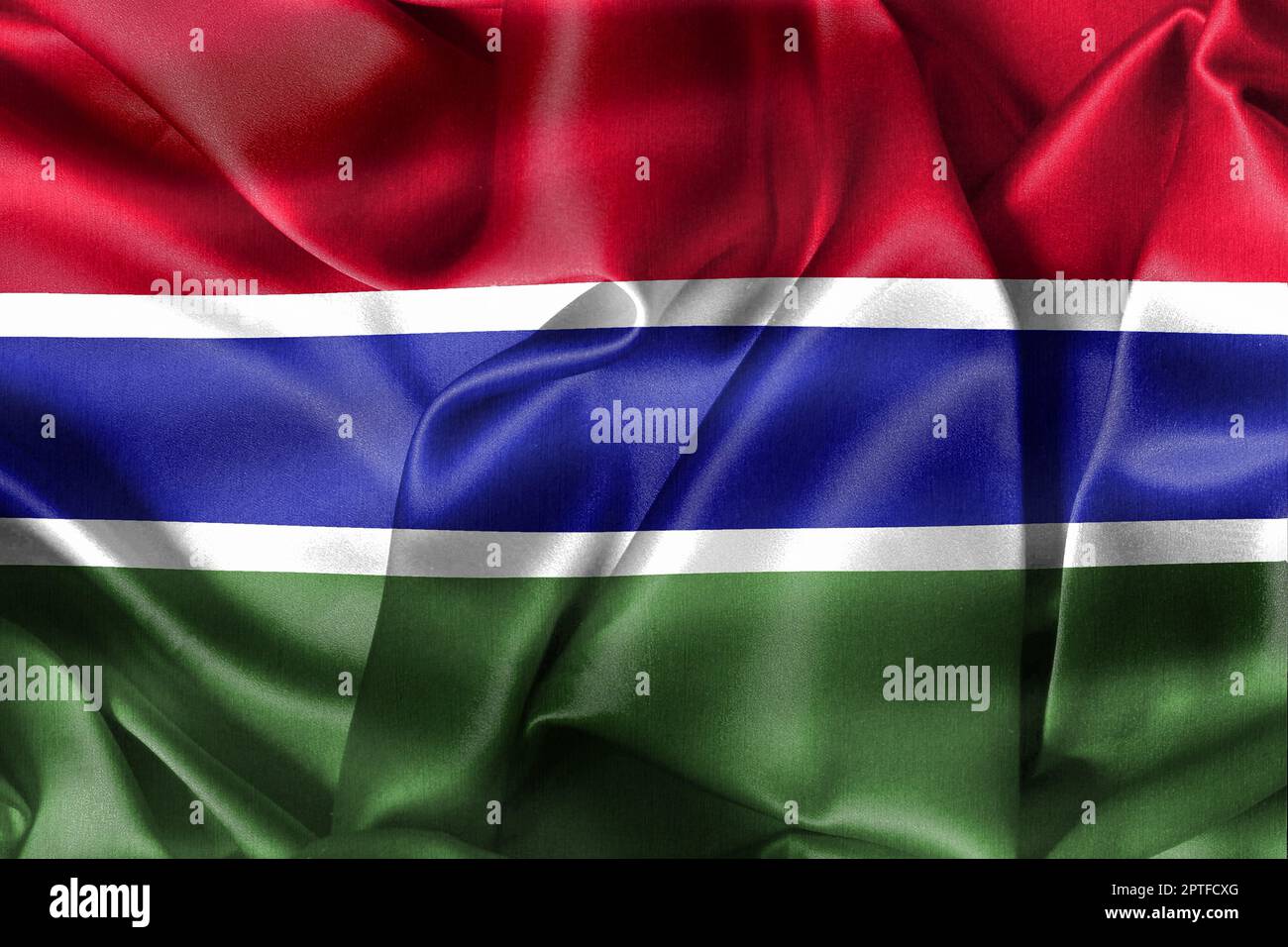 Gambia flag - realistic waving fabric flag Stock Photo - Alamy