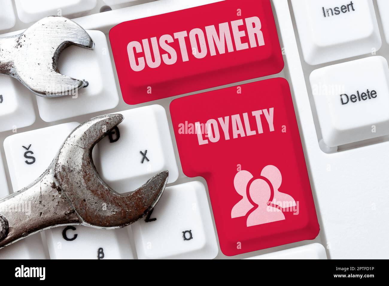 Text sign showing Customer Loyalty, Conceptual photo buyers adhere to positive experience and satisfaction Stock Photo