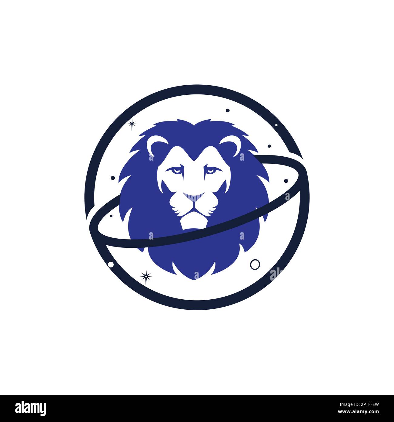 Lion planet vector logo design template. Stock Vector