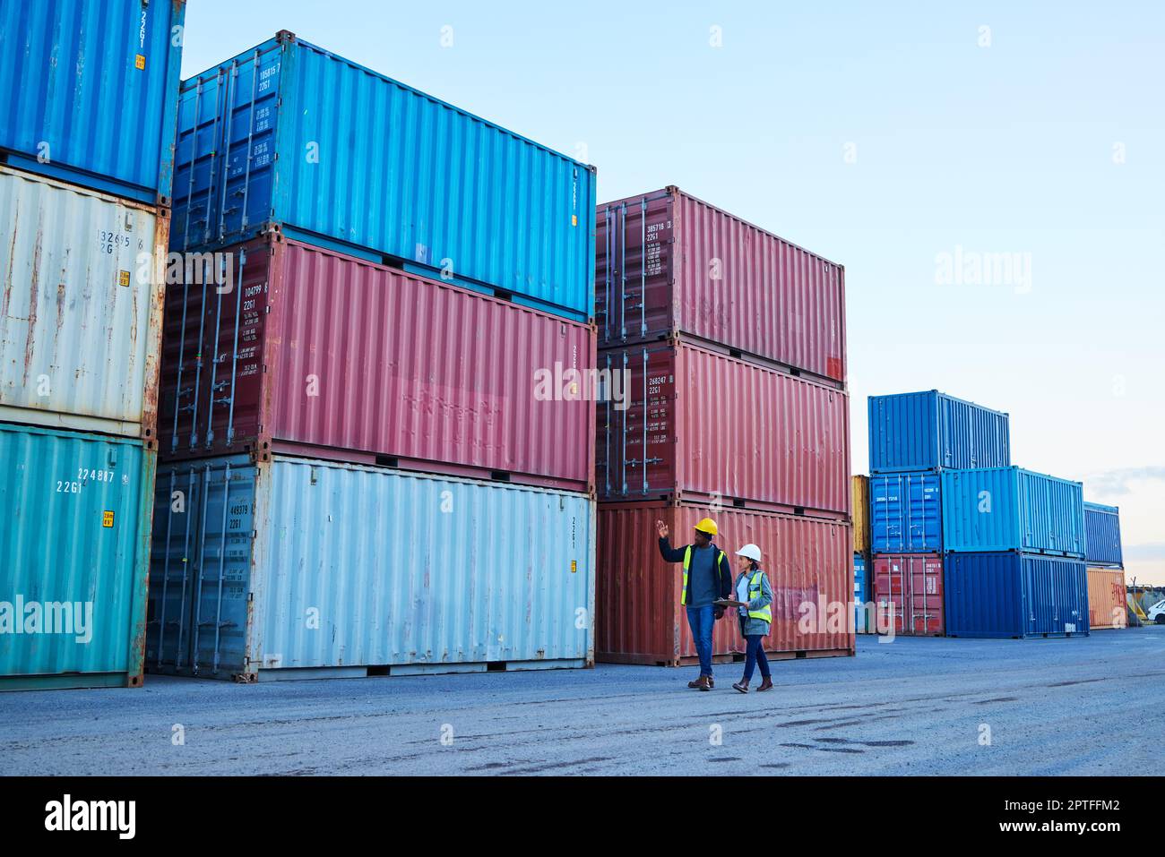 Container, industrial supply chain shipping warehouse and safety