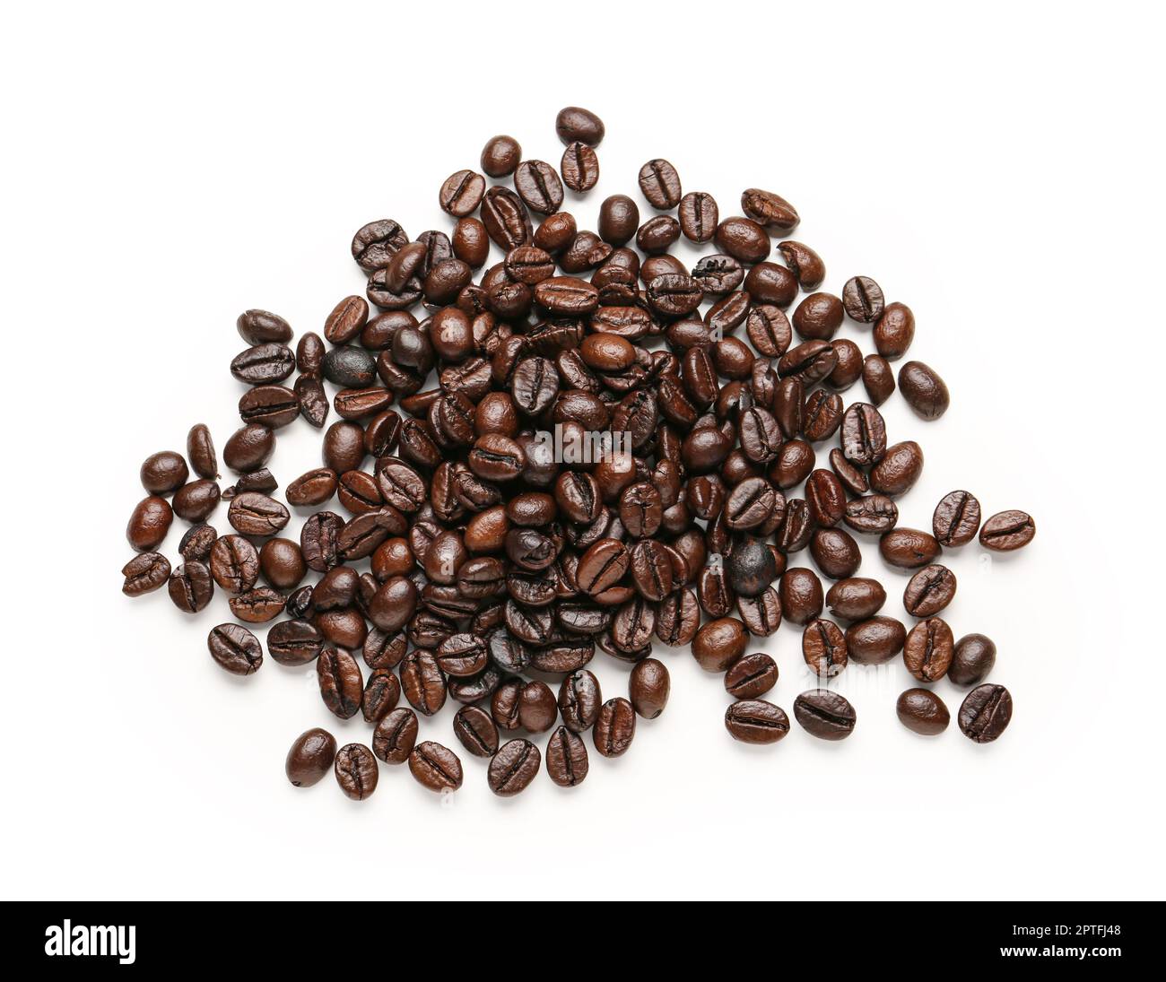 Heap of coffee beans isolated on white background Stock Photo - Alamy