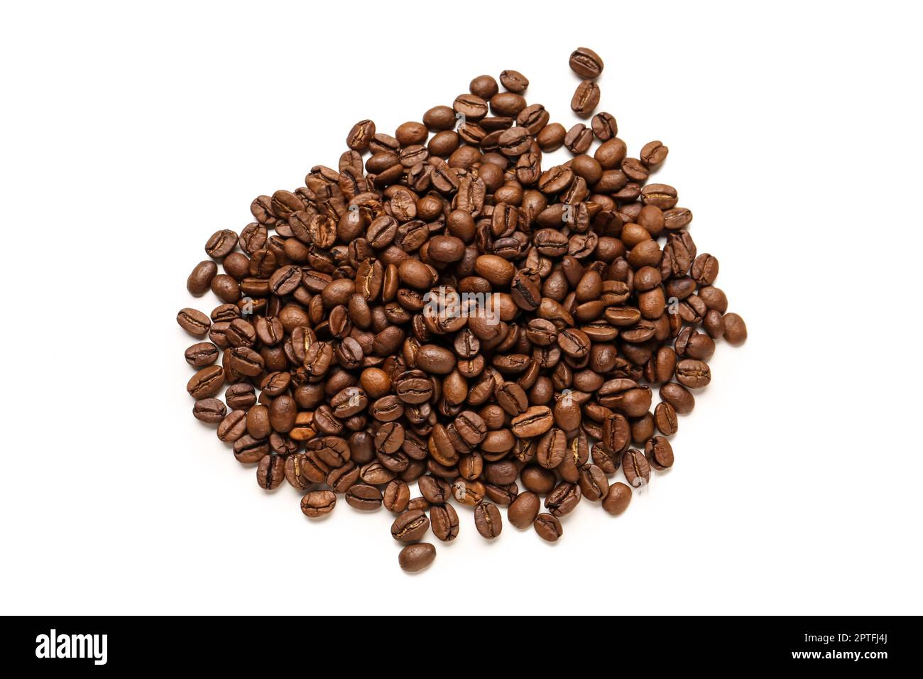 Heap of coffee beans isolated on white background Stock Photo - Alamy