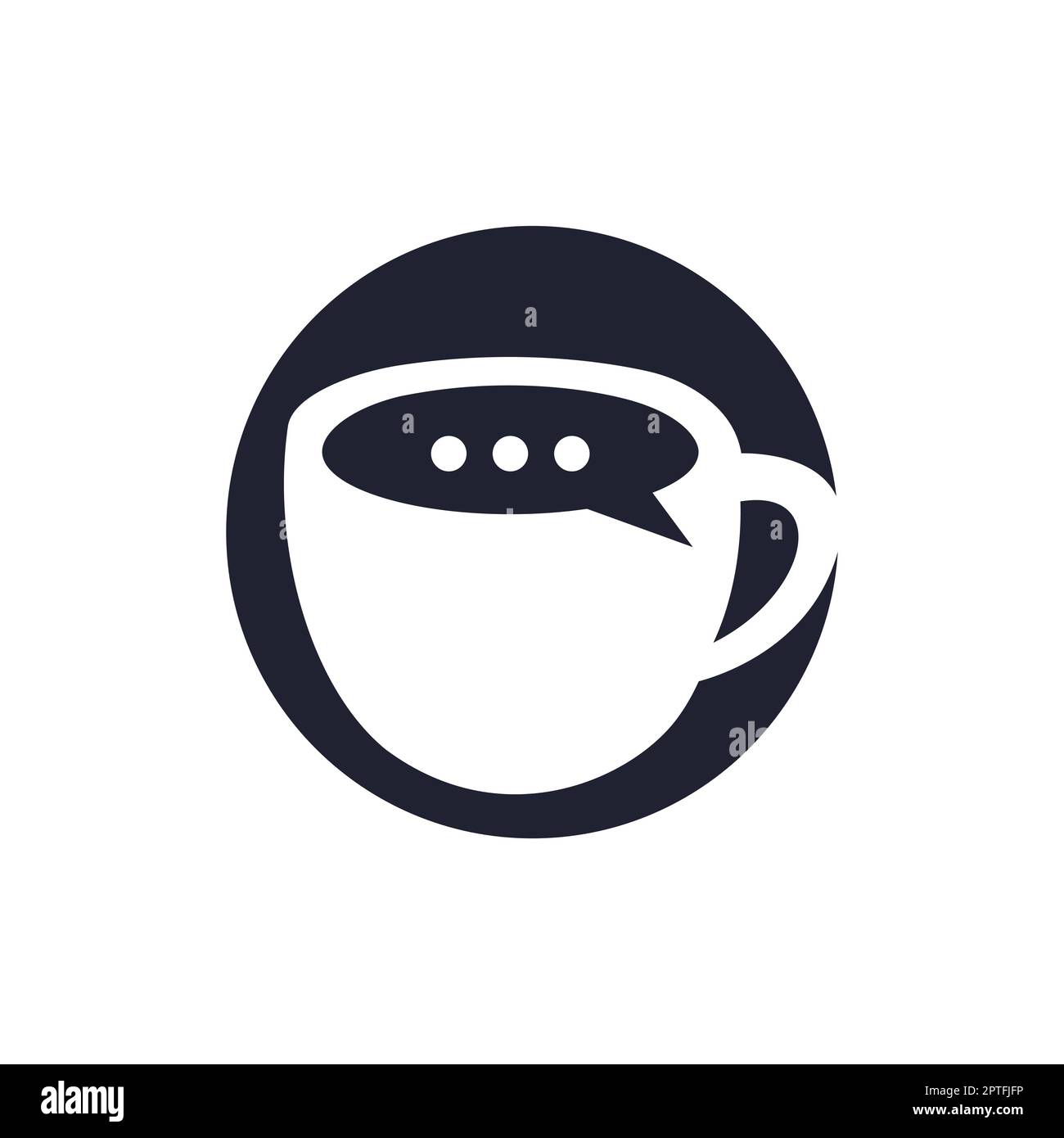 Coffee talk vector logo design. Coffee cup with bubble chat icon vector
