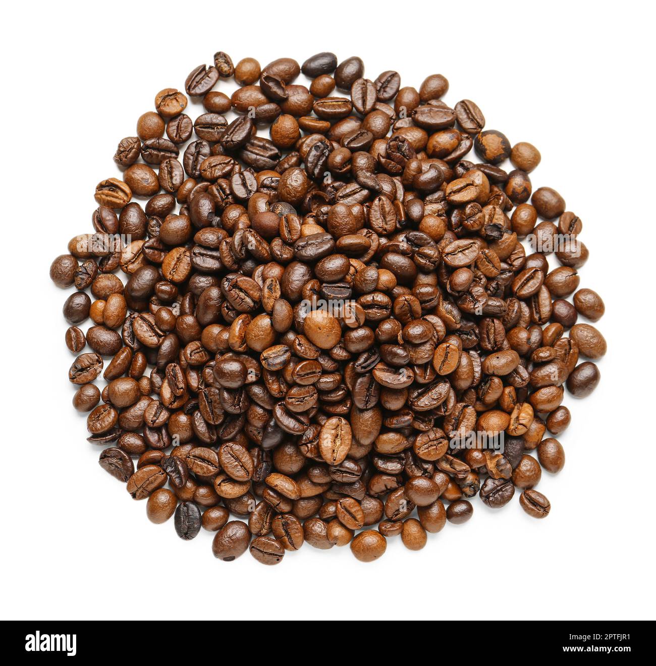 Heap of coffee beans isolated on white background Stock Photo - Alamy