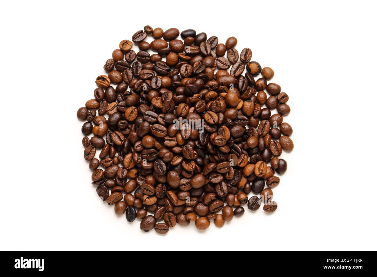 Heap of coffee beans isolated on white background Stock Photo - Alamy