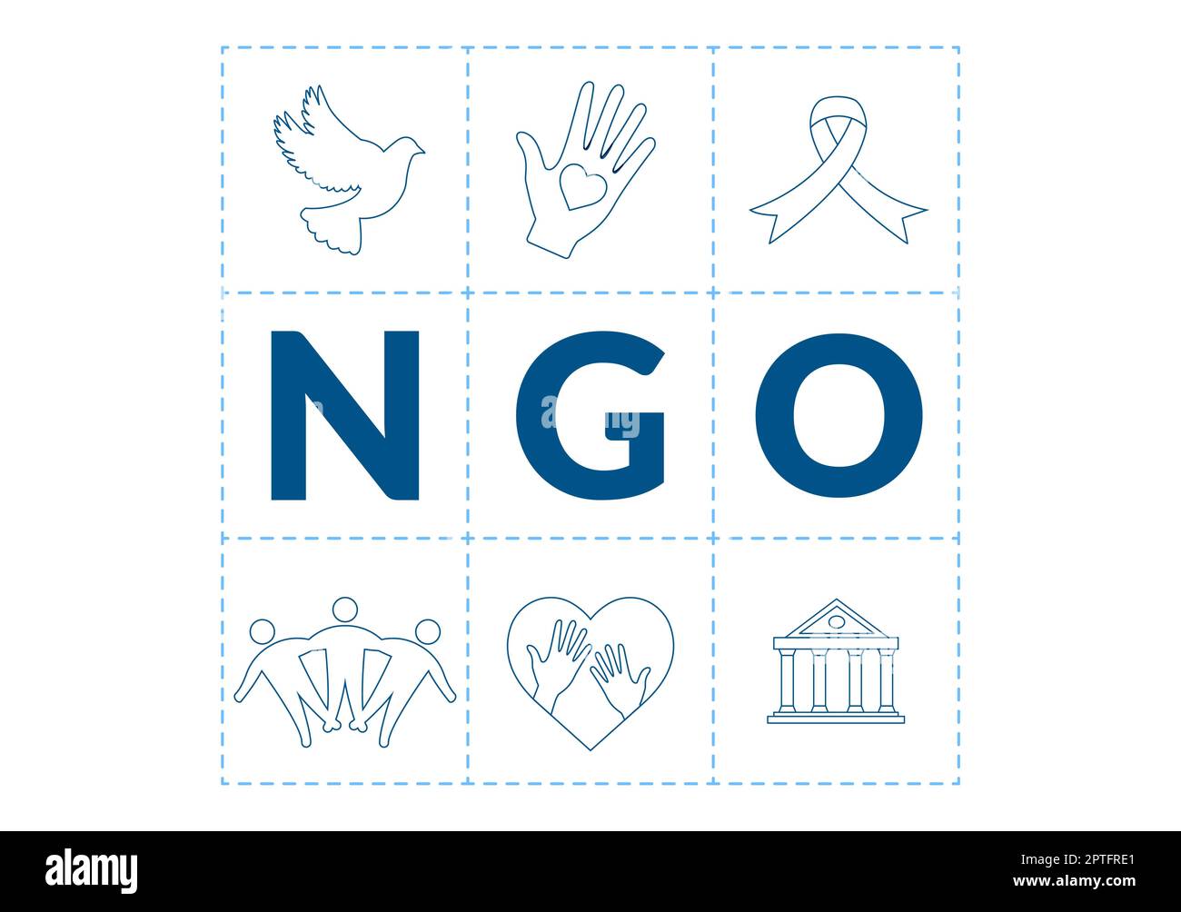 NGO or Non-Governmental Organization to Serve Specific Social and Political Needs in Template Hand Drawn Cartoon Flat Illustration Stock Photo