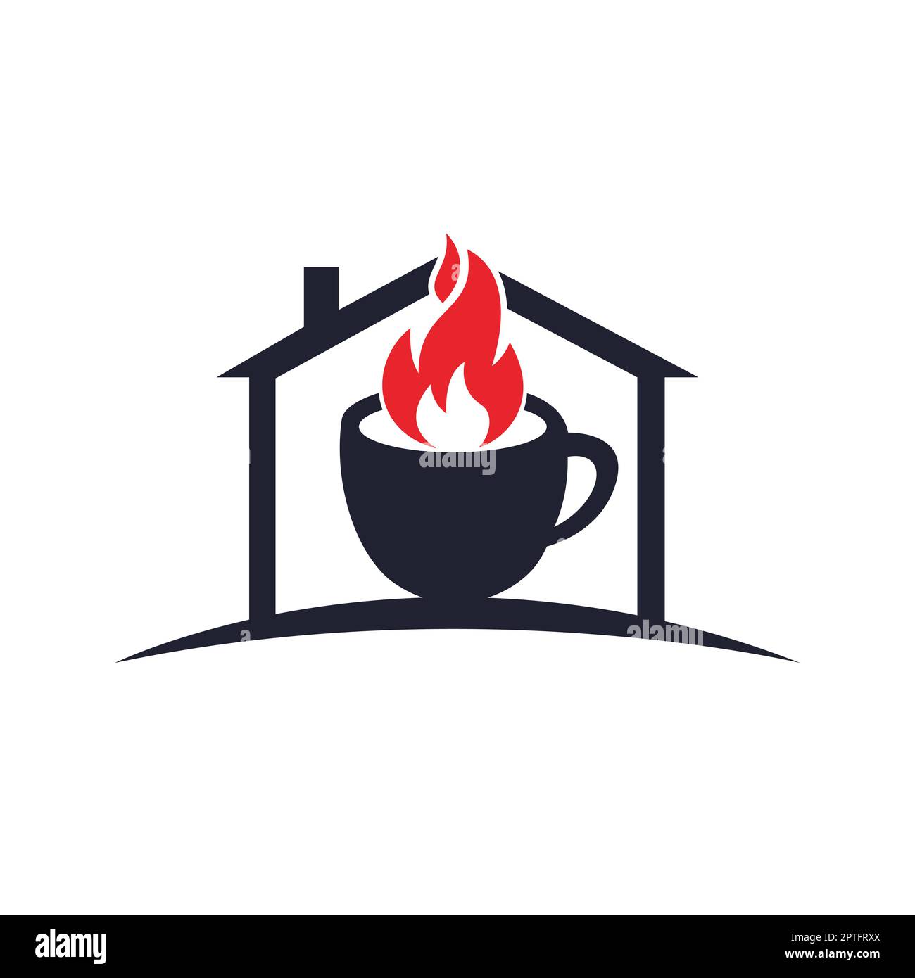 Hot coffee vector logo design template. Stock Vector