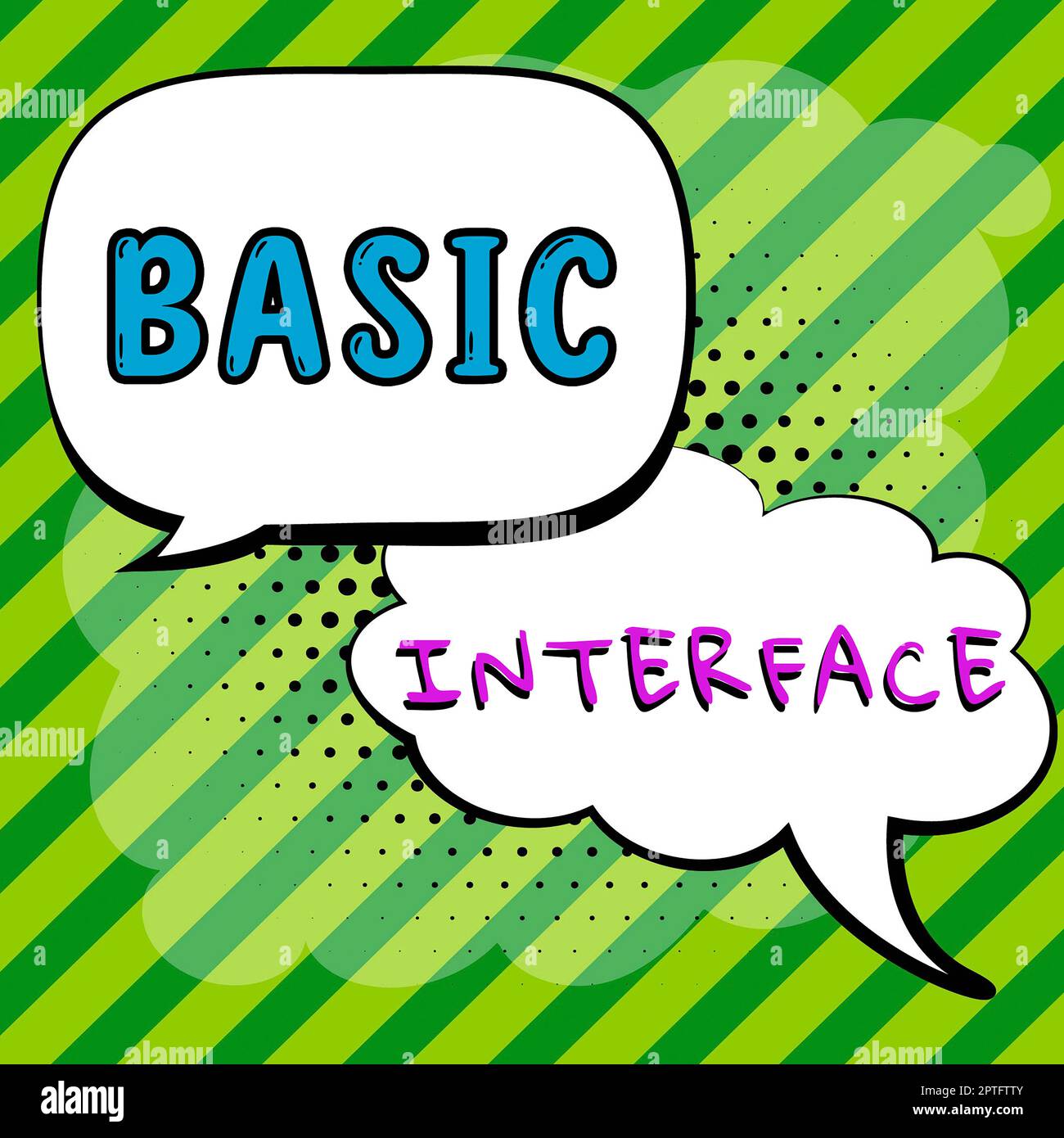 Text sign showing Basic Interface, Word Written on boundary across ...