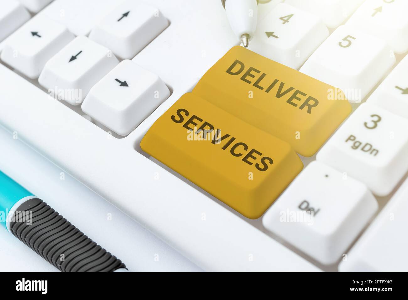 Text caption presenting Deliver Services, Word for sending any kind of assistance or products to an area Stock Photo